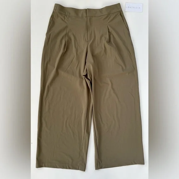 Athleta Women's Tan Pinnacle High Rise Trouser Wide Leg Size 16, New with tags! - Picture 3 of 13